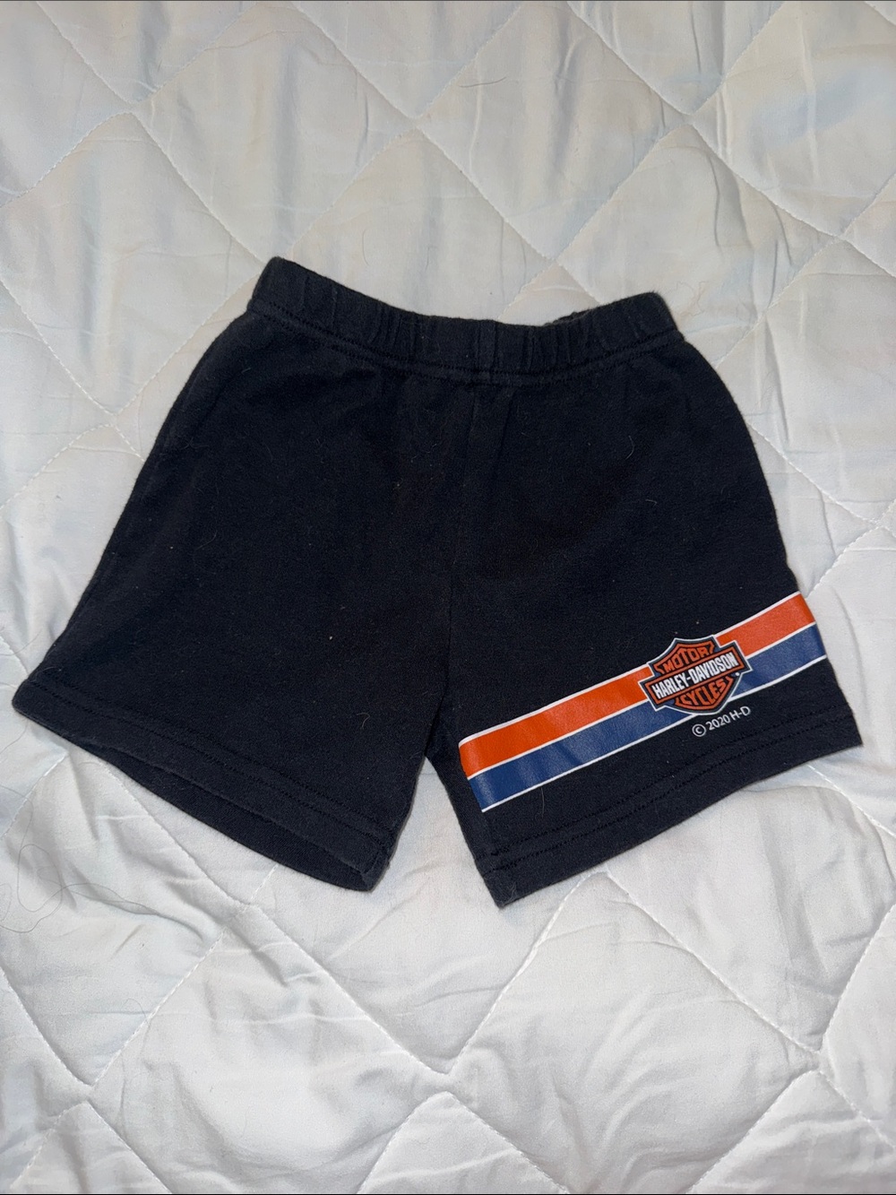 4T Harley-Davidson Kids Black Shorts with Stripe Logo GUC